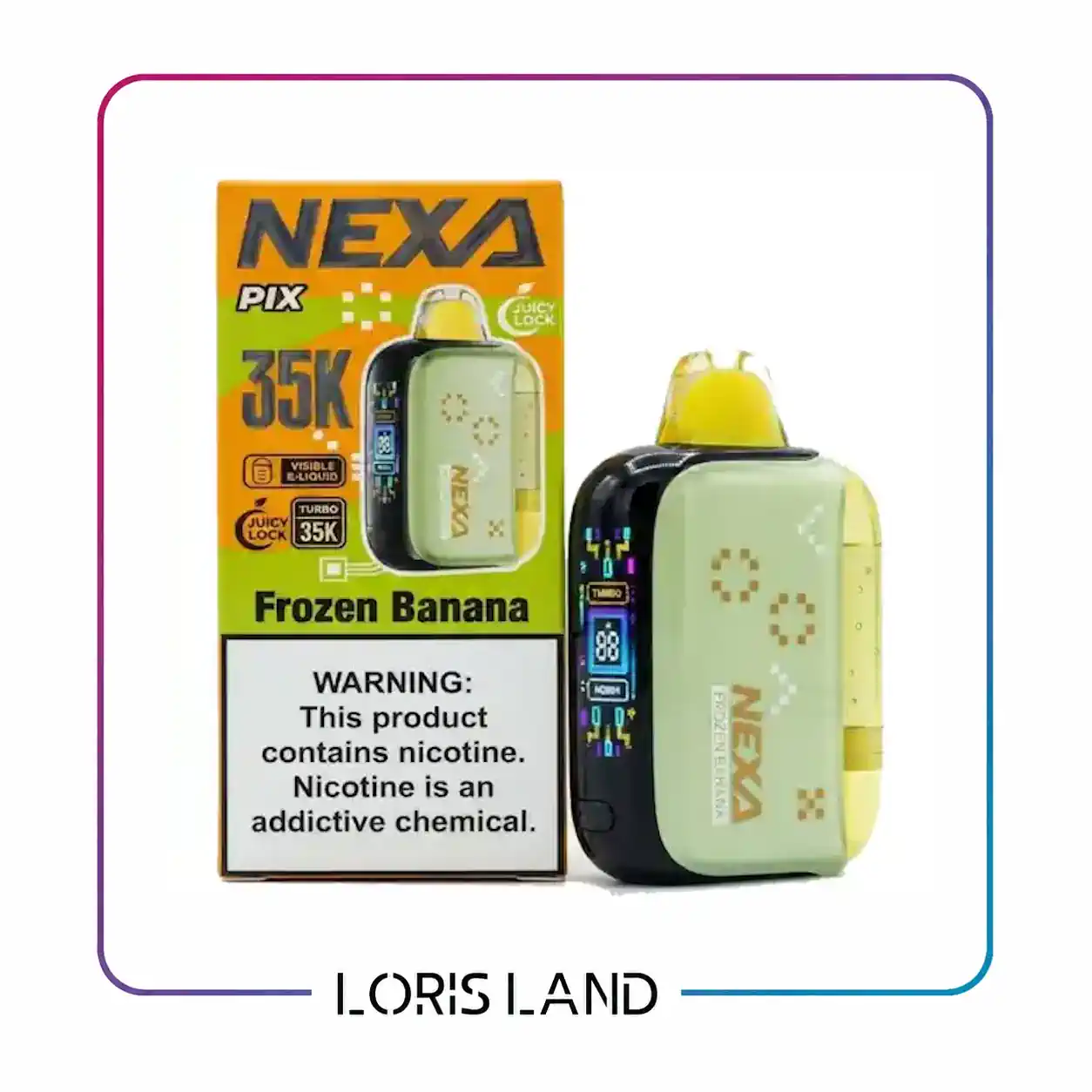 پاد یکبار مصرف نکسا طعم موز یخ 35 هزار پاف nexa disposable pod 35000 puff