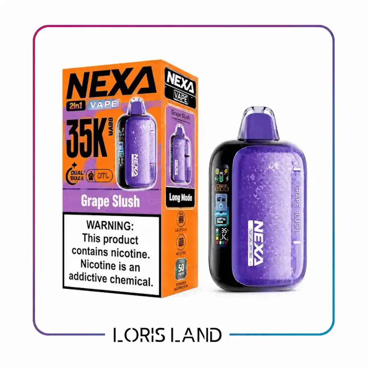 پاد یکبار مصرف نکسا طعم انگور 35 هزار پاف nexa disposable pod 35000 puff
