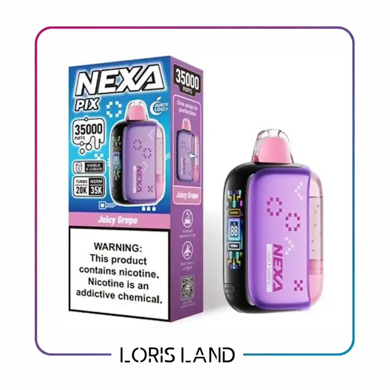 پاد یکبار مصرف نکسا طعم آب میوه انگور 35 هزار پاف nexa disposable pod 35000 puff