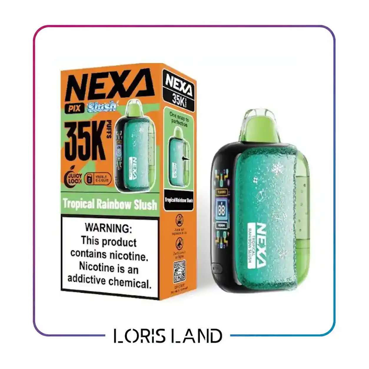 پاد یکبار مصرف نکسا طعم رنگین کمان میوه های استوایی 35 هزار پاف nexa disposable pod 35000 puff